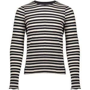 Geisha - Girls Top Striped Ajour - Zwart / Wit - Peplum Tops