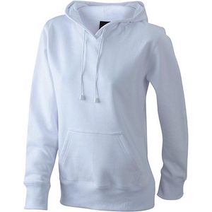 James and Nicholson Dames/dames Hooded Sweatshirt (Wit)