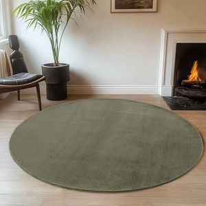 Rond Wasbaar Vloerkleed | Tapijt | Joy | Groen | 200x200 cm