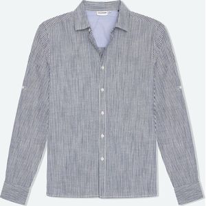 Solution Clothing Ezra - Casual Overhemd - Shirt - Lange Mouwen - Regular Fit - Volwassenen - Heren - Mannen - Blauw - Ecru - XXL