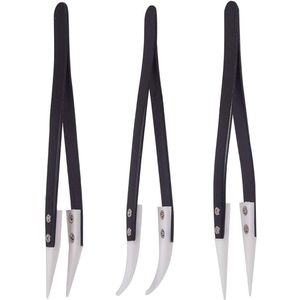 Precisie Keramische Pincet Set 3 Stuks - Hittebestendige en Antistatische Handgereedschap