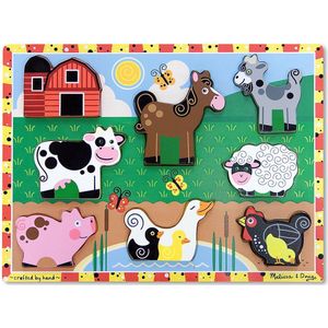 Melissa & Doug Extra dikke houten boerderijpuzzel (8 stukjes)