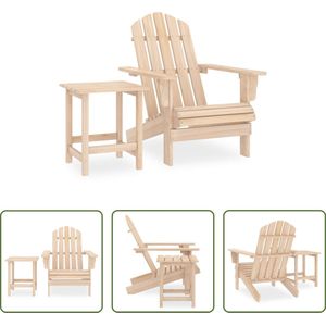 The Living Store Adirondack Stoel - Tuinstoel met Tafeltje - Massief Vurenhout - 69.5 x 86.5 x 89.5 cm - Comfortabel