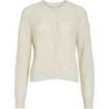 Vila - Gebreide Jas - Natuurlijke Melan - O-hals - Lange Mouwen - Normale Pasvorm