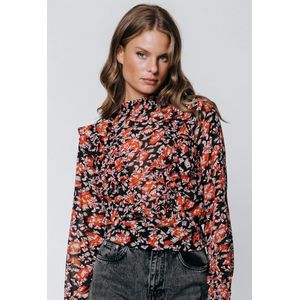 Colourful Rebel Bina Paisley Flower Boho Ruffle Blouse Dames Blouse - Maat S