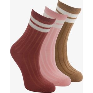 3 paar halfhoge dames sokken - Roze - Maat 35/38