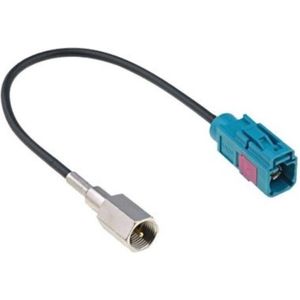 Fakra Z (v) - FME (m) adapter kabel - RG174 - 50 Ohm / zwart - 0,15 meter