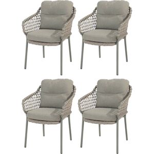 Jura stapelbare dining tuinstoel rope olijf 4 Seasons Outdoor set van 4