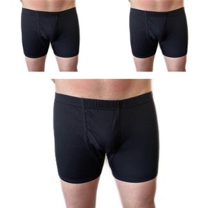 Embrator 3-stuks mannen Boxershorts met gulp zwart maat 4XL