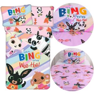 BING Meisjesachtig, DUBBELZIJDIG, beddengoed voor kinderen, met rits, 100% KATOEN 100x135+40x60cm OEKO-TEX