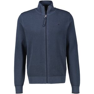 Lerros - Gebreid Herenjack - Katoen - Nauwsluitende Pasvorm - Opstaande Kraag