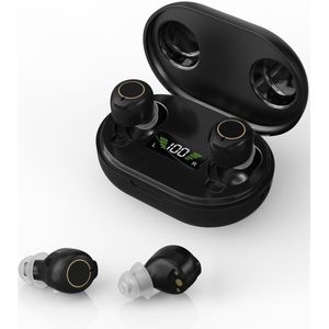 medj-Gehoorapparaat met geluid reductie -digitaal-intelegentie - zwart - 2 Stuks Links & Rechts - Oplaadbaar met kabel