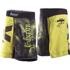 Boxeur Des Rues - MMA Short - Sublimation Print - Zwart/Geel - M