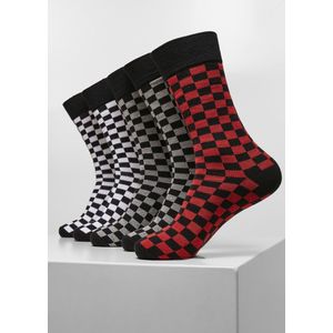 Urban Classics - Sokken - Grijs Rood Zwart Wit - 5 Pack - Jersey
