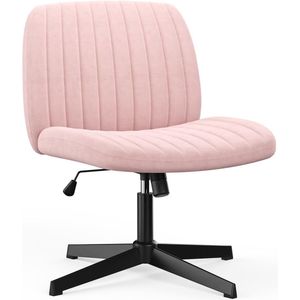 Roze fluwelen stoel - draaibare zitting - Scandinavische eetkamerstoelen - Chique elegantie - Zwarte metalen poten - Eetkamer, studeerkamer, woonkamer