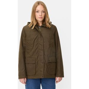 camel active Outdoor Jas met afneembare capuchon en cordkraag - Maat womenswear-34 - Donker Khaki