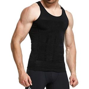 WiseGoods Luxe Shapewear Mannen Hemd - Hemden Heren - Ondergoed - Shirts - Kleding - Waist Trainer - Afslanken - Shirt Zwart - XL