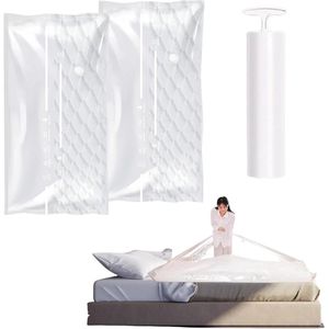 Vacuümzakken Voor Kleding, Klein, 6 Stuks, 100 X 80 Cm Vacuumkledingzak Vacuumruimtebesparend Herbruikbare Compressiezakken Voor Kleding Kleding Reizen Dekbedden