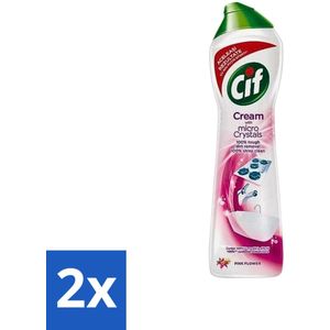 Cif - Badkamer & Keuken - Schuurmiddel - Cream Pink Flower - 500ml - Voordeelverpakking - 2 stuks