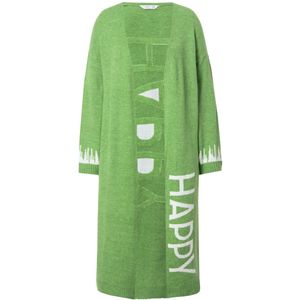 Angel of Style - Dames - Lang vest straight fit HAPPY-statements - Mintgroen - Maat 46+