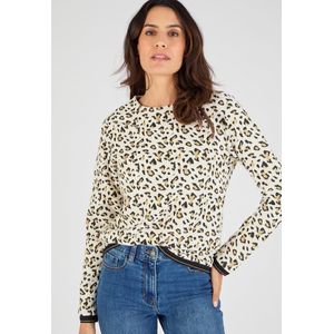Damart - Sweatshirt van jacquardtricot met dierenprint - Dames - Wit - XS