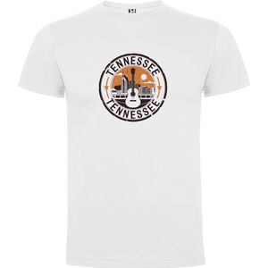 Wit Wanna have t-shirt voor de echter Amerika liefhebber Poststamp / Poststempel USA Amerikaanse staat Tennessee Print Full Color merk Roly maat 104 3/4 jaar