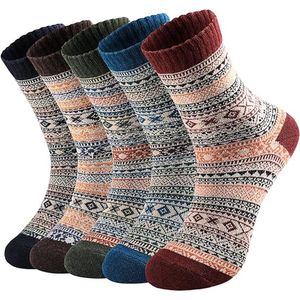 5 paar thermische sokken - Winterwarmte - Comfortabel gebreid - Laarzensokken voor mannen en vrouwen