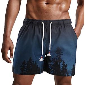 Korte herenzwembroek - Sneldrogende strandbroek en surfbroek met gaasvoering