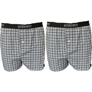Embrator mannen Boxershorts 2-stuks geruit maat XL