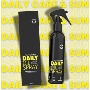 TattooMed® Daily Oil Spray 150 ml - dagelijkse verzorgingsolie voor de getatoeëerde huid met UV-bescherming - 100% Vegan