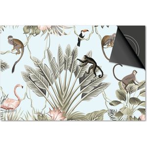 Inductie beschermer 77x51 - afdekplaat inductie mat - Dietrix Kookplaat beschermer - Exclusief - Jungle Apen Blauw