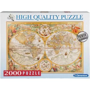 Clementoni High Quality puzzel - Oude wereldkaart - 2000 stukjes