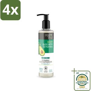 Organic Shop - Natural Repairing Conditioner - Avocado & Honey - 280 ml - Voordeelverpakking - 4 stuks - Honing conditioner - Droog haar