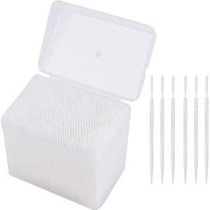 Wegwerp Plastic Tandenstoker - Dental Flossers Picks - Draagbare Praktische Orale Tandenstoker Met Clear Case - 1100Pcs Dubbele Hoofd Zachte Interdentale Tanden Reinigingsborstel Tool Stok Wit