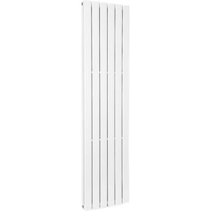 Blumfeldt Badkamerradiator - Design radiator - Zuinige platte radiator verticaal - Verticale Muurbuisverwarming - 485 W - Verticale Radiator Met Thermostaat - Wandradiator voor badkamer en woonkamer - Wit
