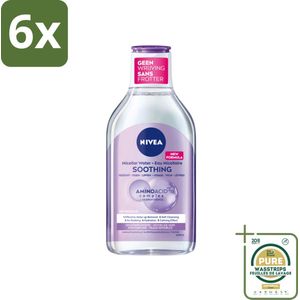 NIVEA - Micellair Water - Essentials Verzachtend - Gevoelige huid - Met Aminozuren & Dexpanthenol - Make-up Verwijderaar - 400 ml - Voordeelverpakking - 6 stuks - Gevoelige huid - Make-up remover