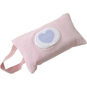 Billendoekjeshouder roze hartjes - billendoekjesetui - billendoekjes etui - natte doekjes houder - billendoekjesdoos - vochtig toiletpapier houder -