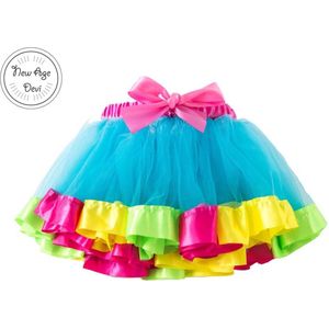 Meisjes Tutu S 3 mnd - 2 jaar Licht Blauw , roze geel en groen Kleuren Rok Party Dance Regenboog Rokken Meisjes kleding Kinderen Kleding