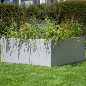 Betonnen bloembak vierkant Cube XXL (100x100x40 cm) Grey | Voor buiten én binnen!