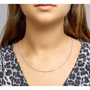 Collier - Anker - Gediamanteerd - 1,6 mm - Zilver - Gerhodineerd
