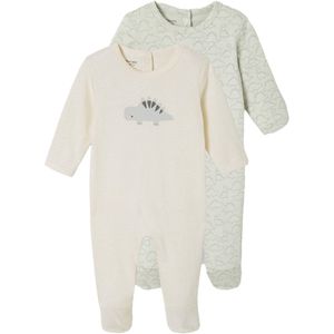 Vertbaudet - Set van 2 - Slaappakjes - Dinosaurus - 100% Biologisch Katoen