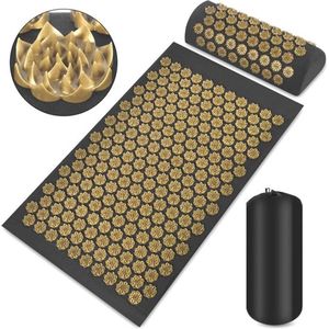 Lotus Design acupressuur gezondheidsset - Zwart-goud - natuurlijke ontspanning en pijnverlichting