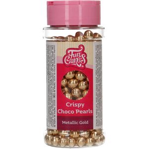 FunCakes Crispy Choco Pearls - Metallic Gold - 60g - Chocolade Taartdecoratie