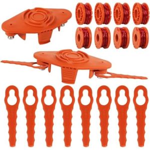 17 stuks draadspoelen, reservespoel voor grasmaaiers, Ø 1,65 mm en 3 m, geschikt voor Worx WA0010. WA0004/WA0010 reservesnijspoelen, bosmaaierspoel
