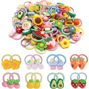 Inovra Plus - Haarelastiekjes 60 stuks - Kleurrijke vlechtelastiekjes met schattige motieven - Meisjes en baby's - Ideaal voor fijn haar - Haaraccessoires