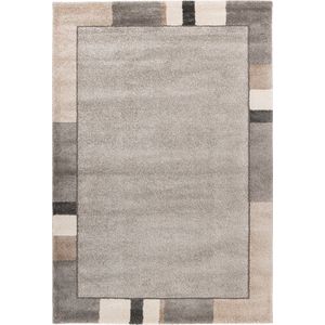 Flycarpets Livia Lijstmotief - Taupe Vloerkleed - Laagpolig Tapijt - Woonkamer - 240x340 cm