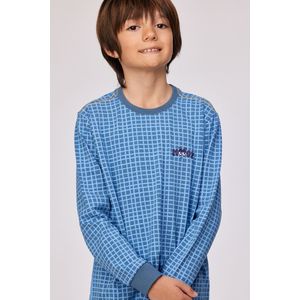 Woody pyjama heren - blauw - ruit - 252-10-QTR-Z/926 - maat XL