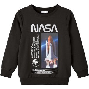 Name it Jongens Zwarte Sweater Nasa Jamez Black - 122/128