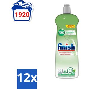Finish Eco - Glansspoelmiddel - 0% Schadelijke Ingrediënten - Tot 160 Afwasbeurten - 800ml - Voordeelverpakking - 12 stuks