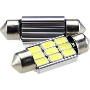 C5W autolamp 2 stuks | LED festoon 36mm | 9-SMD - 1.68W - 290 Lm - 6000K - heatsink | CAN-BUS 12 V DC